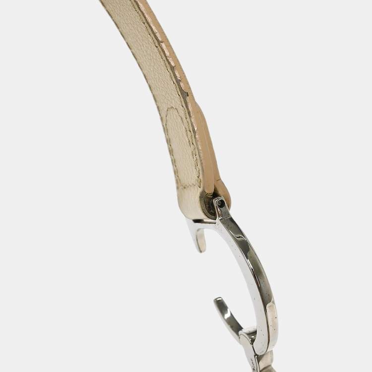 مملوكة مسبقًا Christian Dior Off-white Embroidered Trotter Saddle Handbag