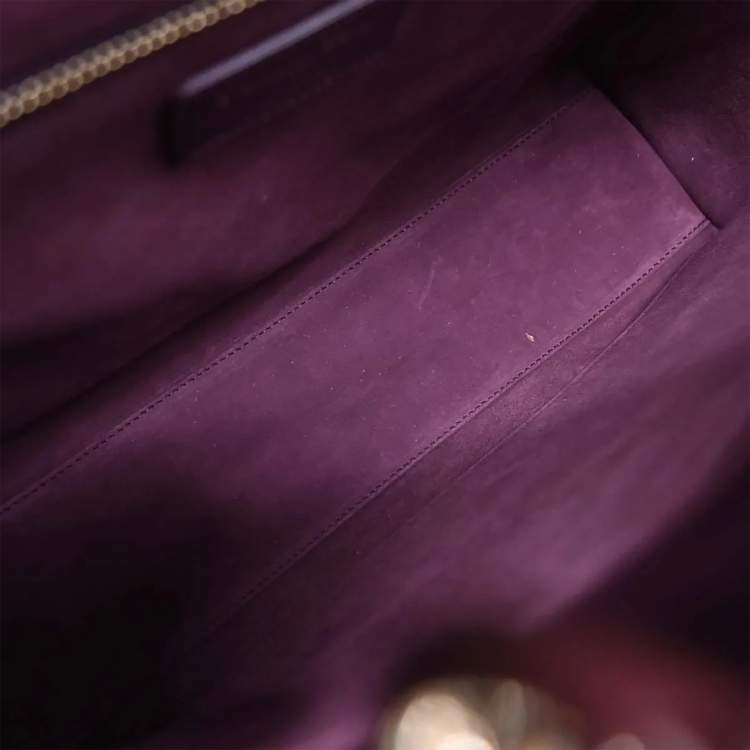 مملوكة مسبقًا Dior Lady Dior Bordeaux Lambskin Leather Top Handle Bag