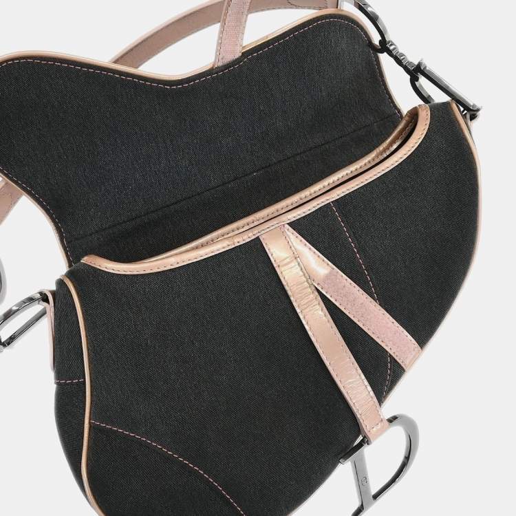 مملوكة مسبقًا Dior Saddle Grey Pink Denim Saddle Bag