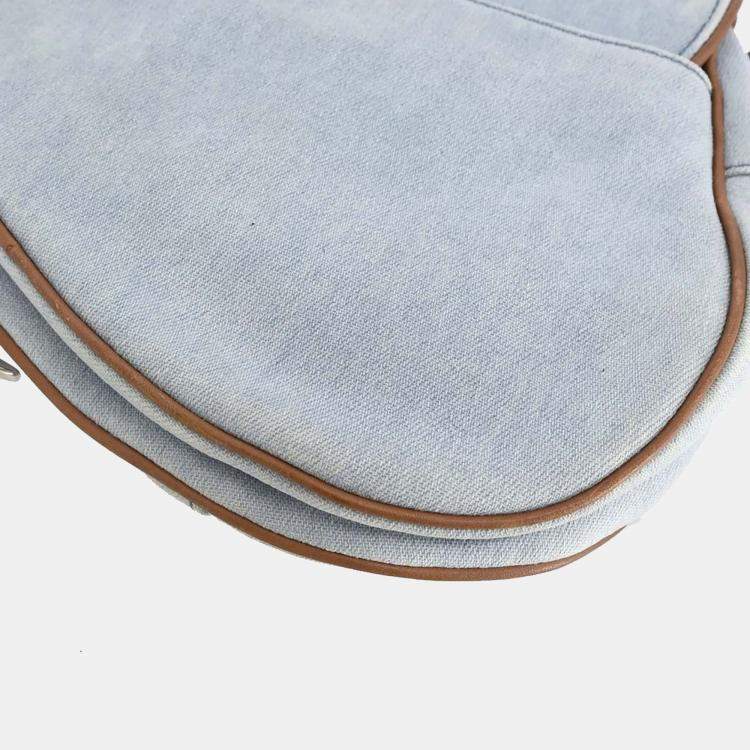 مملوكة مسبقًا Dior Saddle Blue Cotton Shoulder Bag