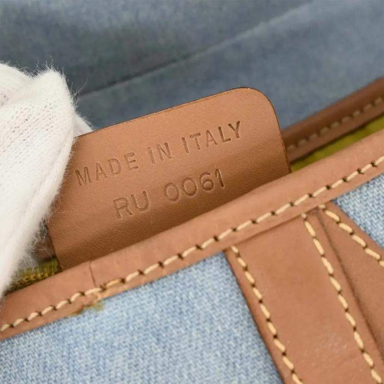 مملوكة مسبقًا Dior Saddle Blue Cotton Shoulder Bag