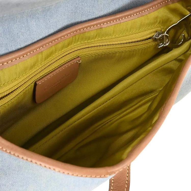 مملوكة مسبقًا Dior Saddle Blue Cotton Shoulder Bag