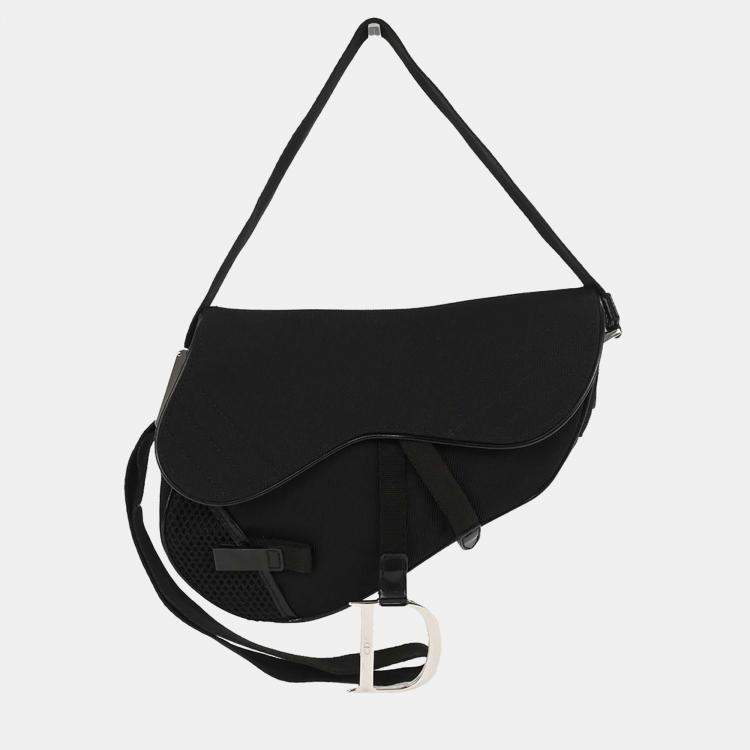 Pre Owned Dior Saddle Black Calfskin Leather Shoulder Bag