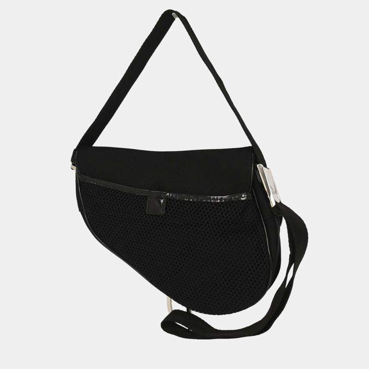 Pre Owned Dior Saddle Black Calfskin Leather Shoulder Bag