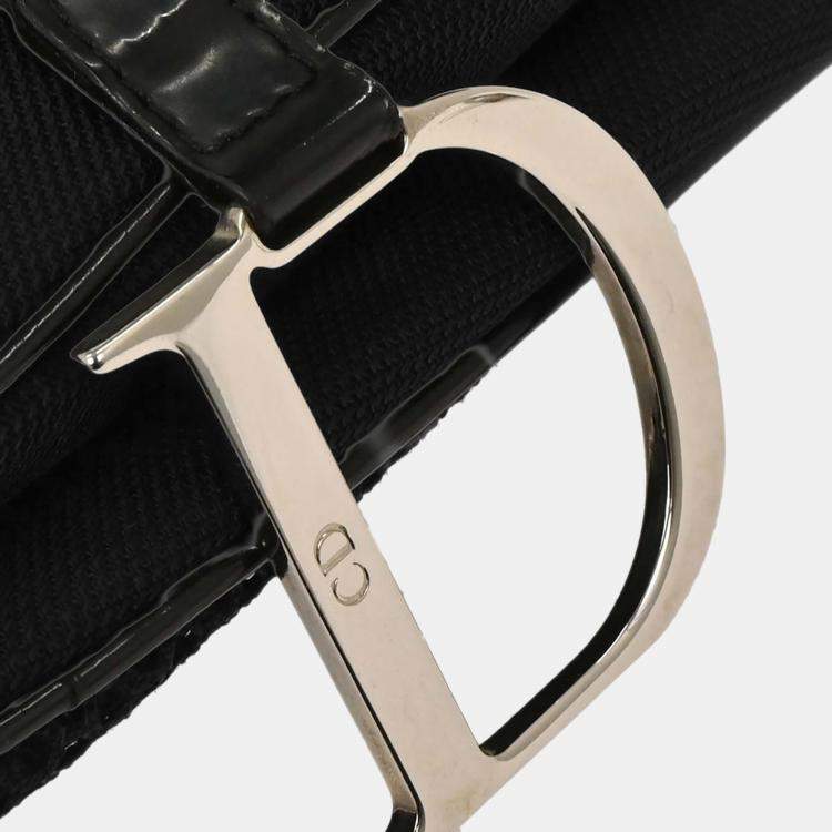 Pre Owned Dior Saddle Black Calfskin Leather Shoulder Bag