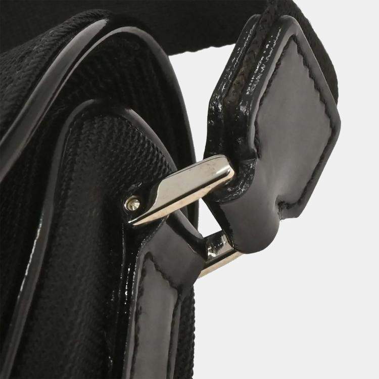 Pre Owned Dior Saddle Black Calfskin Leather Shoulder Bag