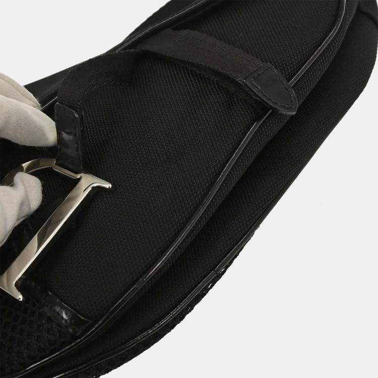 Pre Owned Dior Saddle Black Calfskin Leather Shoulder Bag
