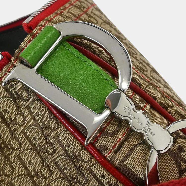 Pre Owned Dior Trotter Saddle Multicolor Canvas Shoulder Bag