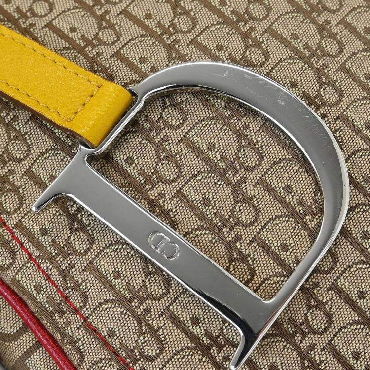 Pre Owned Dior Trotter Saddle Multicolor Canvas Shoulder Bag
