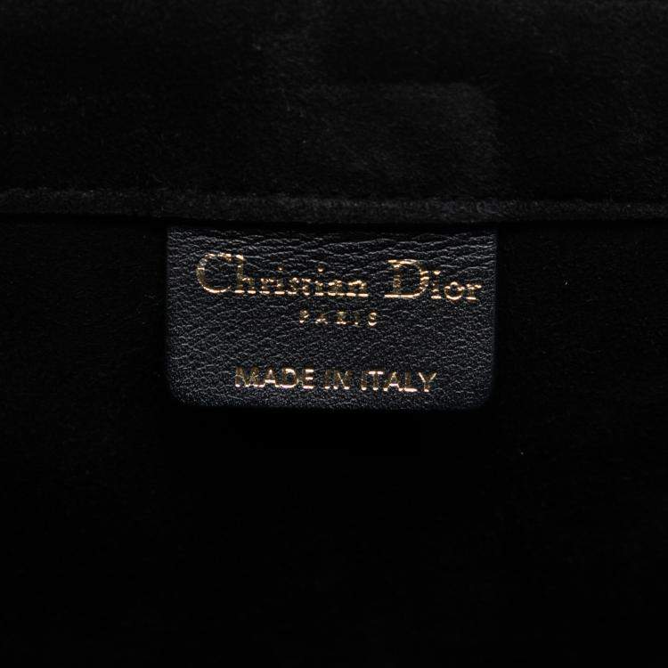 Pre Owned Dior Black Large Studded Embroidered Velvet Heart Lights Book Tote