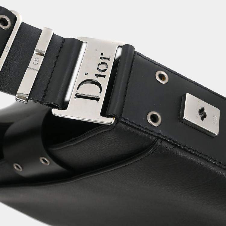 Pre Owned Dior Street Chic Columbus Black Leather Shoulder Bag