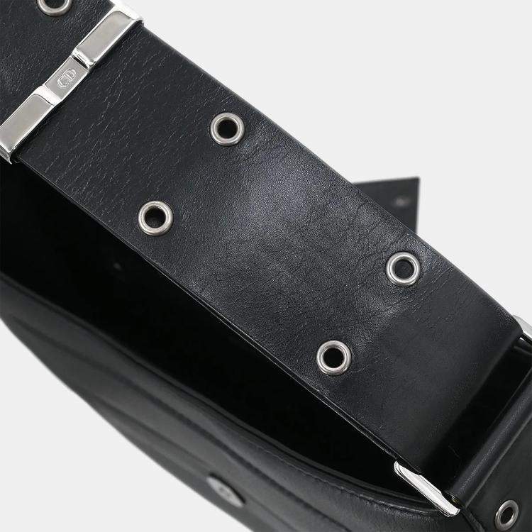 Pre Owned Dior Street Chic Columbus Black Leather Shoulder Bag