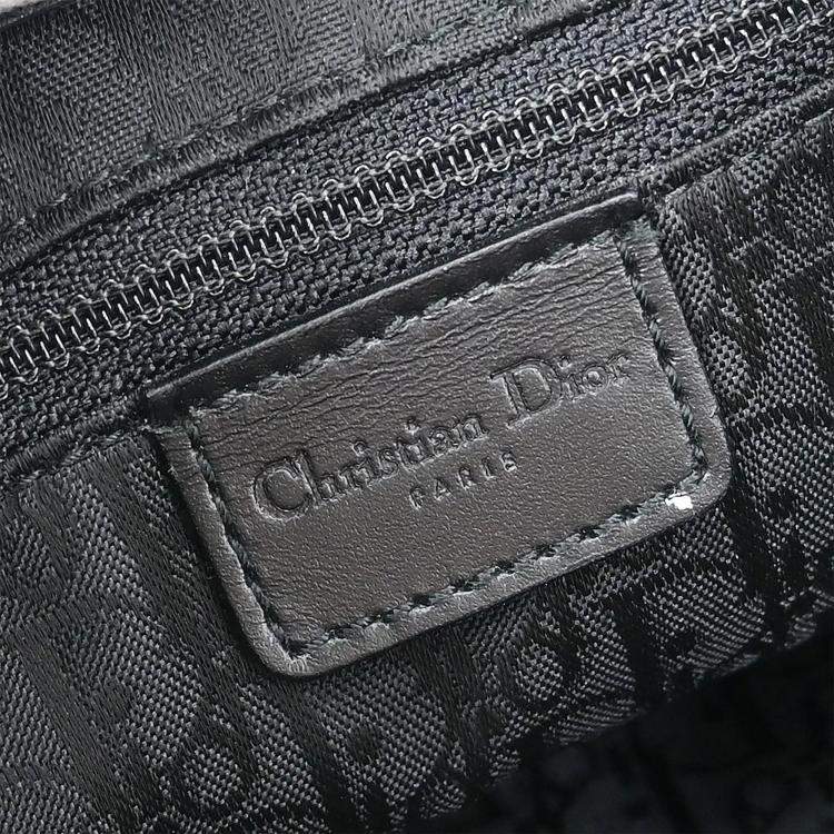 Pre Owned Dior Street Chic Columbus Black Leather Shoulder Bag