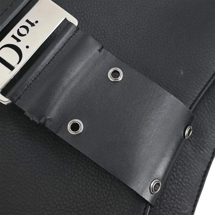 Pre Owned Dior Street Chic Columbus Black Leather Shoulder Bag