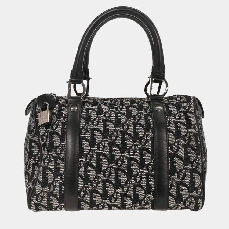 Pre Owned Dior Trotter Black Canvas Duffel Bag