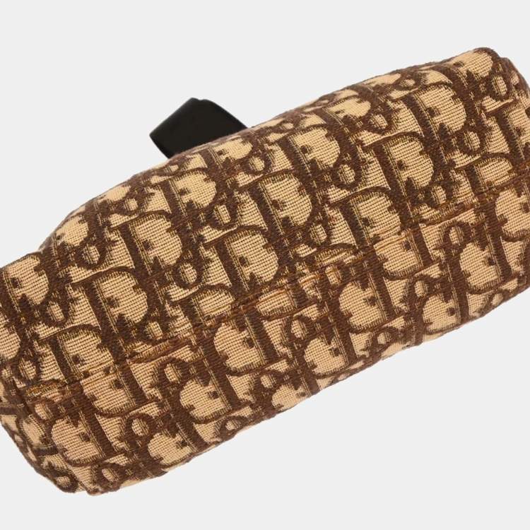 Pre Owned Dior Trotter Beige Canvas Shoulder Bag