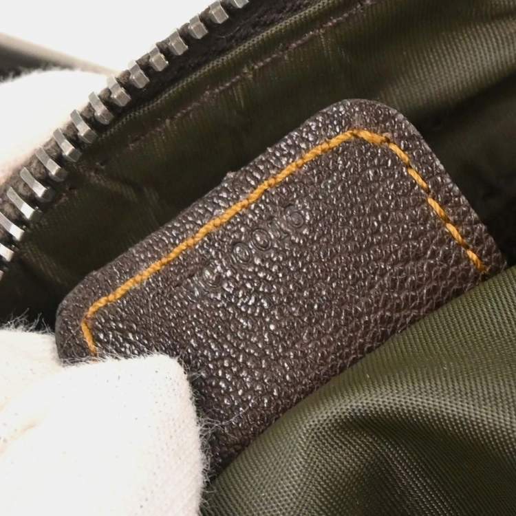 Pre Owned Dior Trotter Beige Canvas Shoulder Bag