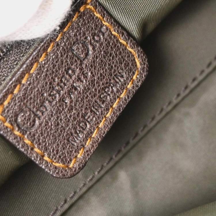 Pre Owned Dior Trotter Beige Canvas Shoulder Bag