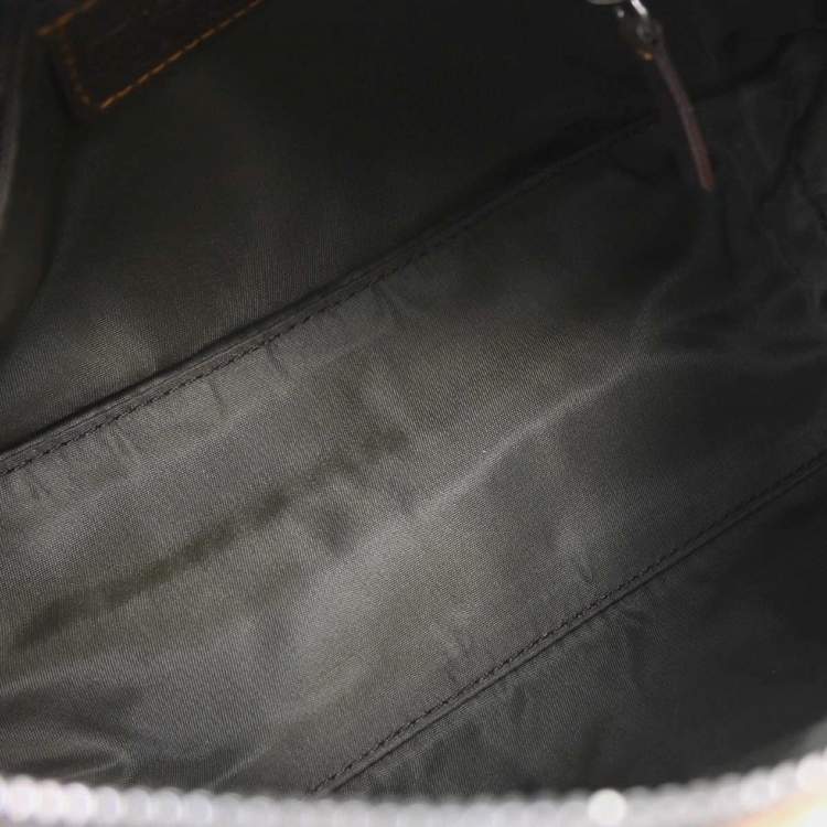 Pre Owned Dior Trotter Beige Canvas Shoulder Bag