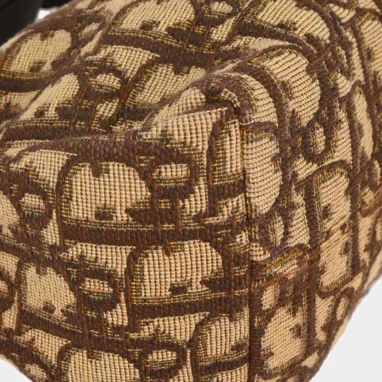 Pre Owned Dior Trotter Beige Canvas Shoulder Bag