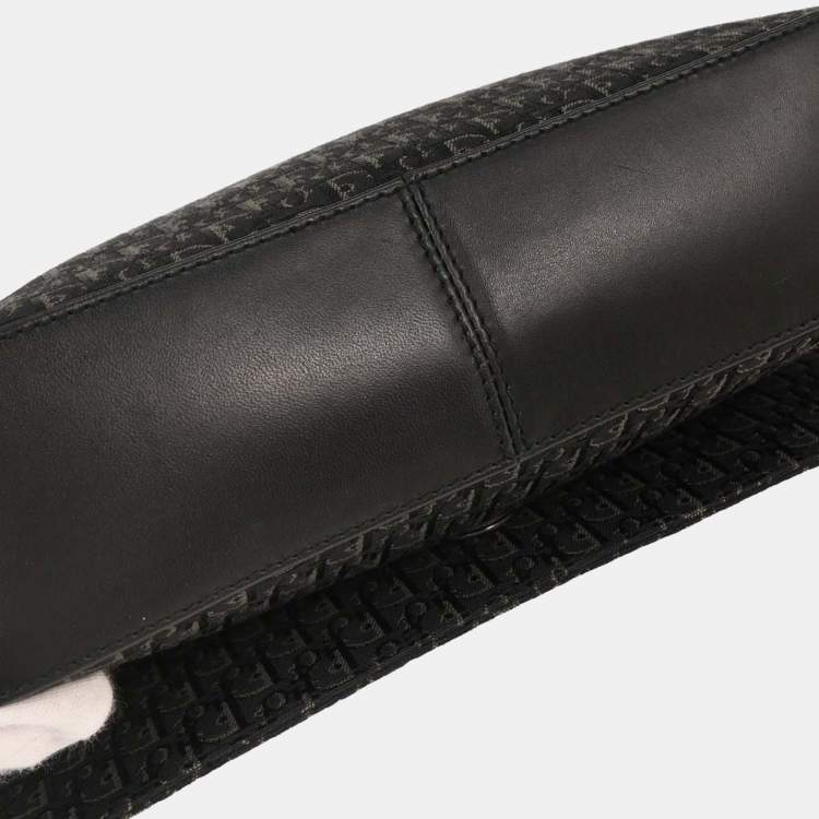 Pre Owned Dior Trotter Street Chic Black Canvas Shoulder Bag