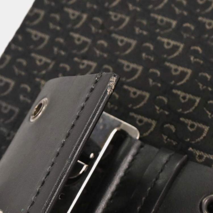 Pre Owned Dior Trotter Street Chic Black Canvas Shoulder Bag