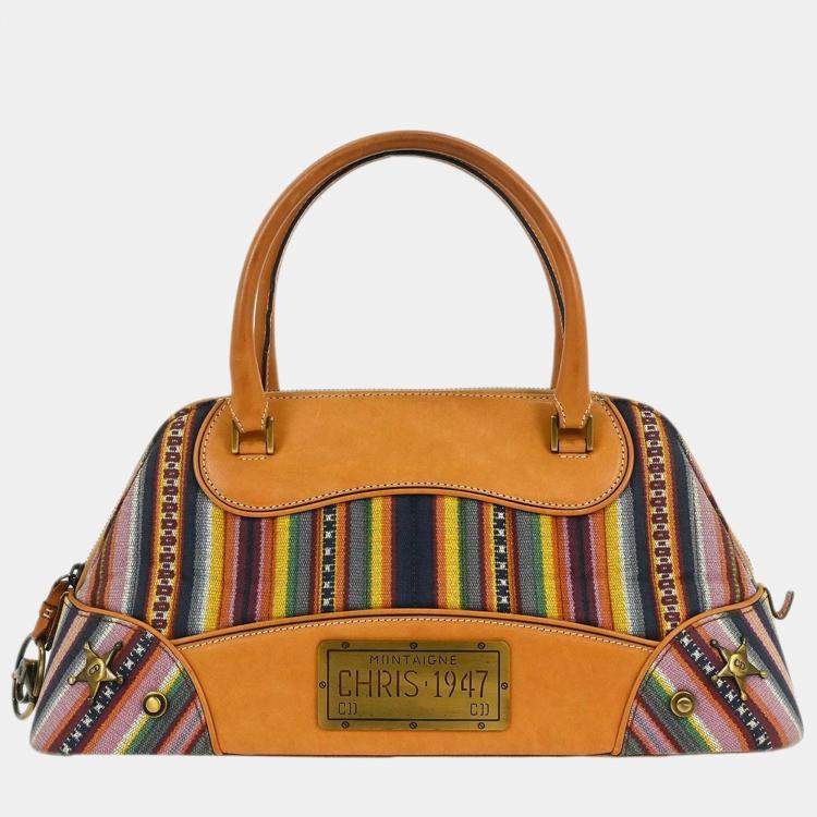 مملوكة مسبقًا Dior Montaigne Brown Calfskin Leather Top Handle Bag