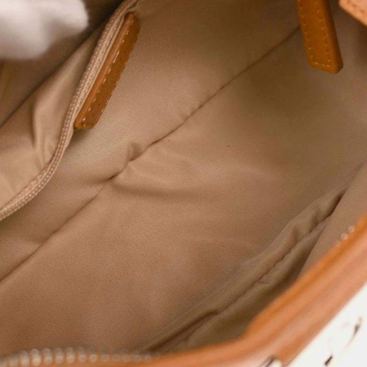 Pre Owned Dior Trotter Beige Canvas Shoulder Bag