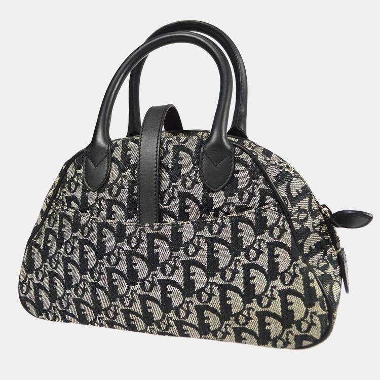 Pre Owned Dior Trotter Black Canvas Shoulder Bag