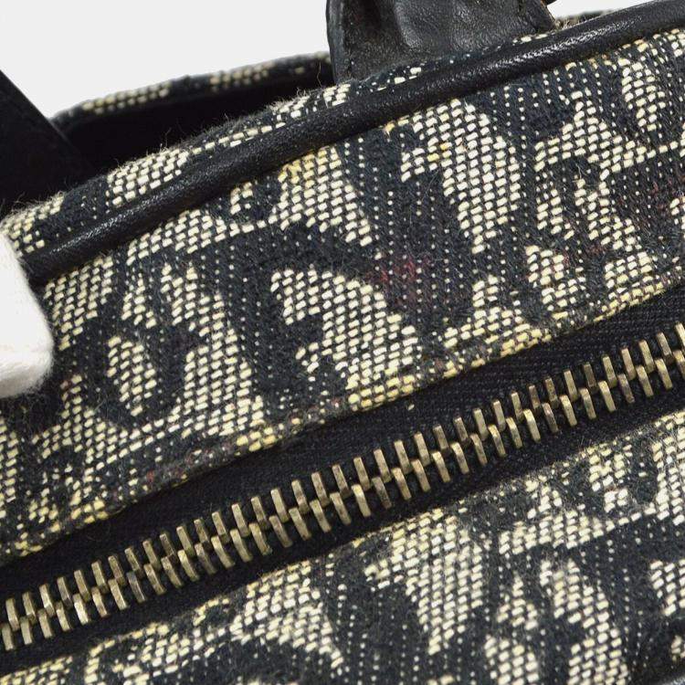 Pre Owned Dior Trotter Black Canvas Shoulder Bag