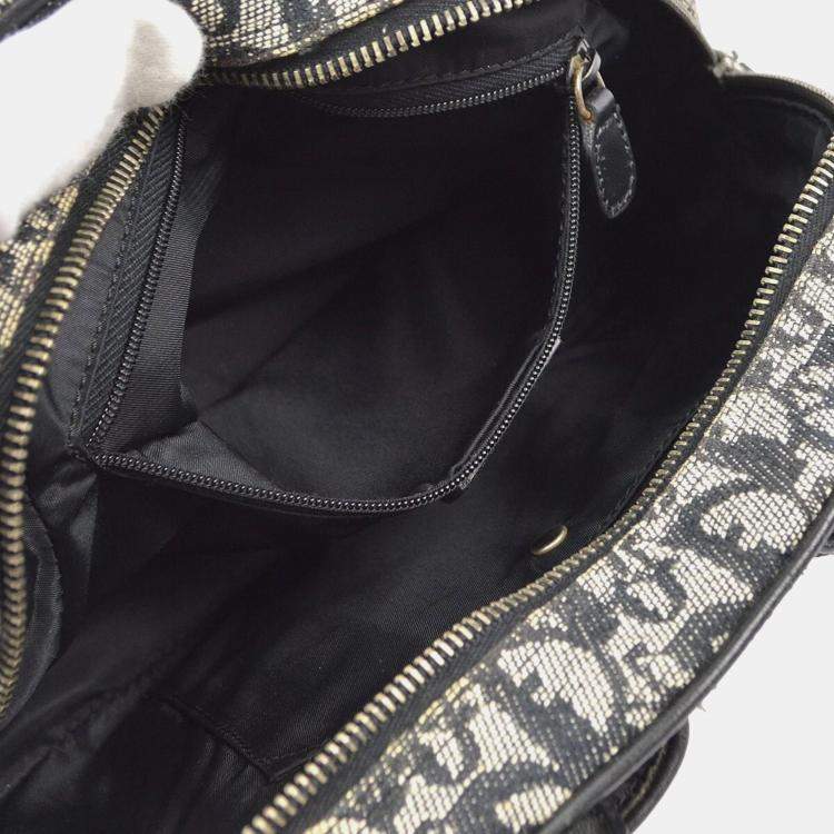 Pre Owned Dior Trotter Black Canvas Shoulder Bag