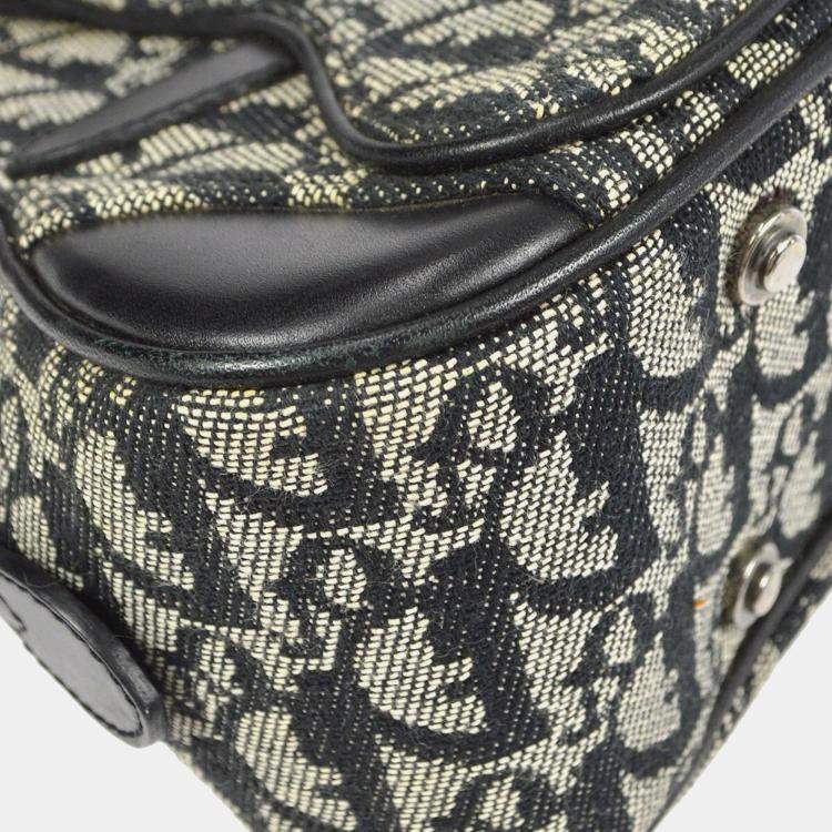 Pre Owned Dior Trotter Black Canvas Shoulder Bag