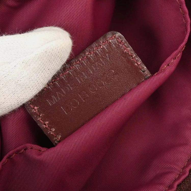 Pre Owned Dior Trotter Bordeaux Canvas Shoulder Bag