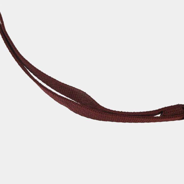 Pre Owned Dior Trotter Bordeaux Canvas Shoulder Bag