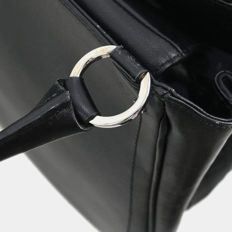 Pre Owned Christian Dior Black Lambskin Leather Shoulder Bag