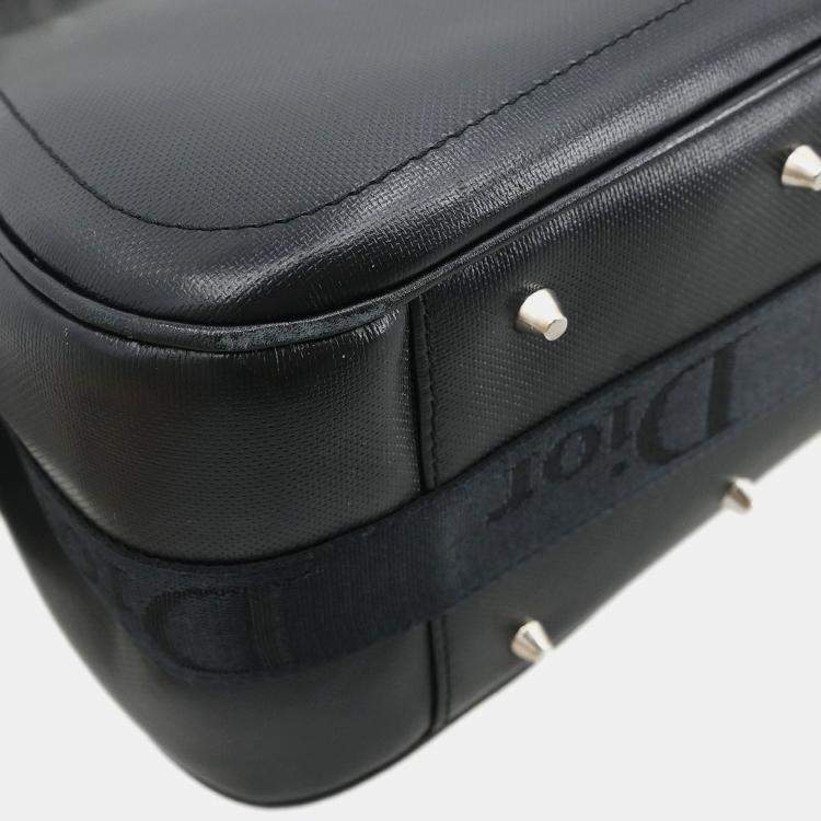 Pre Owned Christian Dior Black Lambskin Leather Shoulder Bag