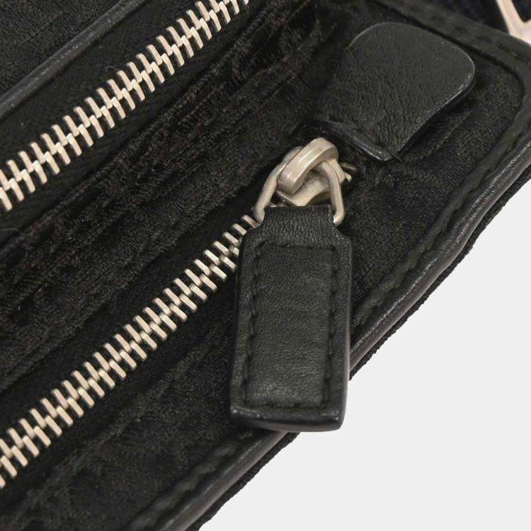 Pre Owned Dior Trotter Street Chic Black Trotter Canvas Belt Bag
