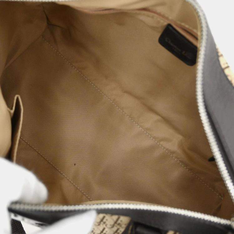 Pre Owned Dior Trotter Beige Canvas Shoulder Bag