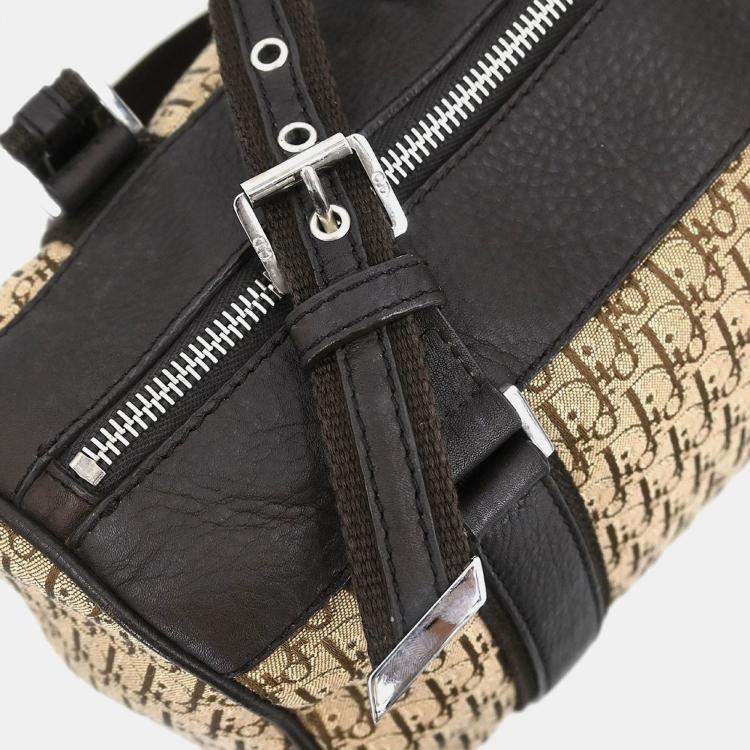 Pre Owned Dior Trotter Beige Canvas Shoulder Bag