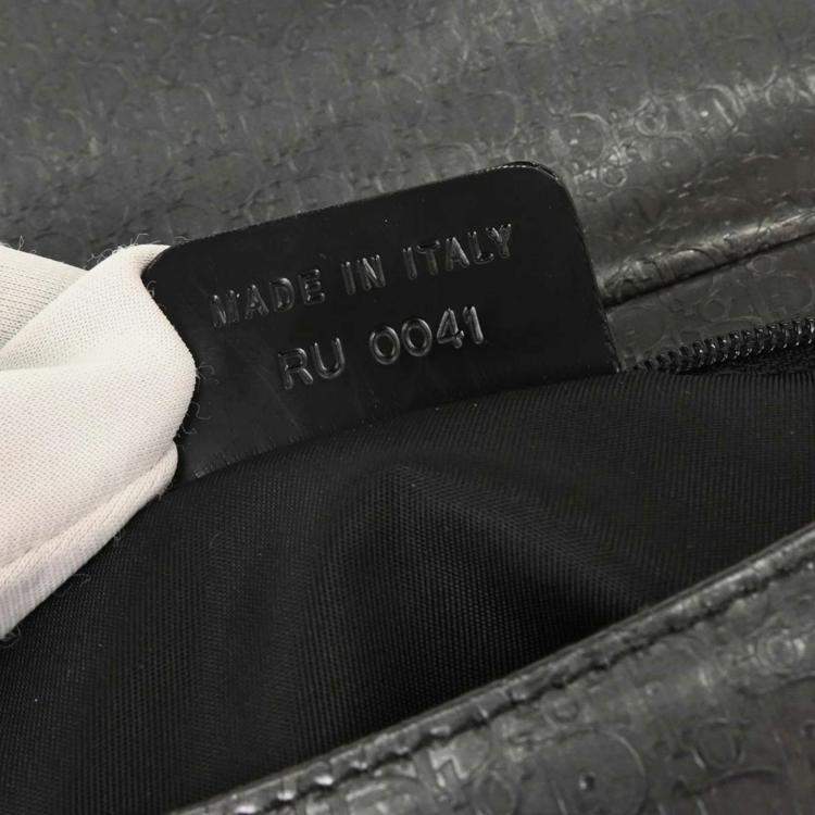 Pre Owned Christian Dior Trotter Malice Gray Jacquard Canvas Top Handle Bag