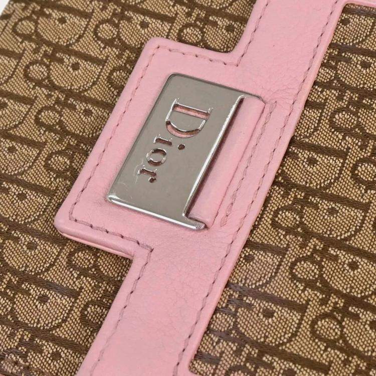 Pre Owned Dior Street Chic Beige Pink Trotter Canvas Bum Bag