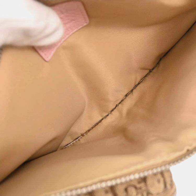 Pre Owned Dior Street Chic Beige Pink Trotter Canvas Bum Bag