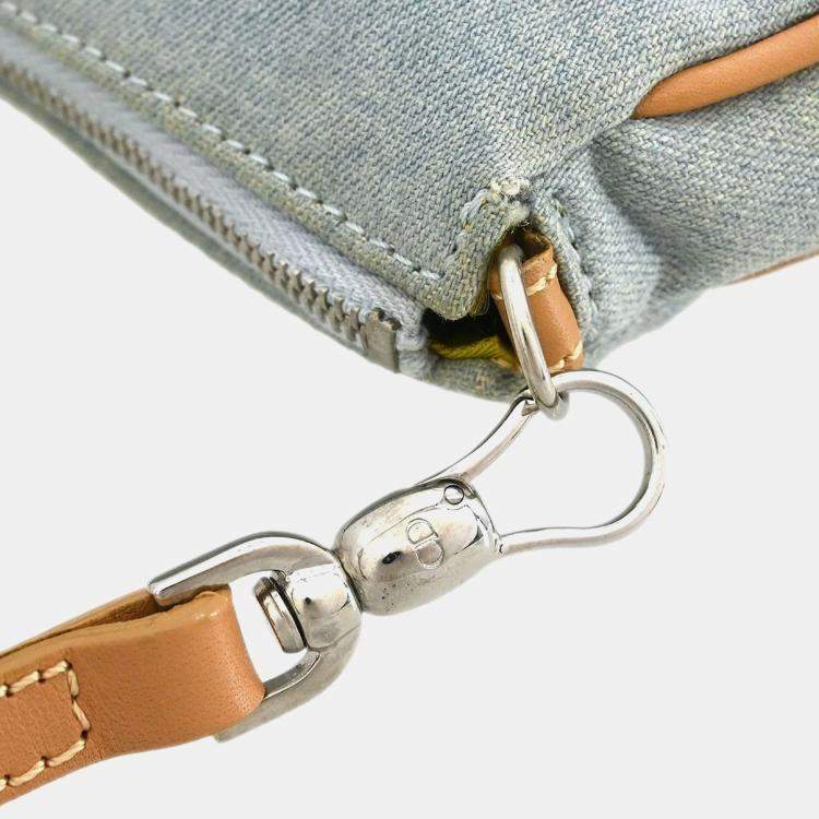 Pre Owned Dior Saddle Blue Denim Bag