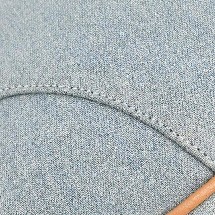 Pre Owned Dior Saddle Blue Denim Bag