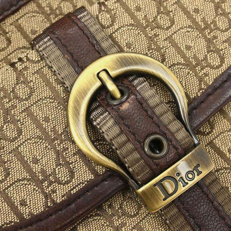 Pre Owned Dior Trotter Brown Canvas Clutch Bag