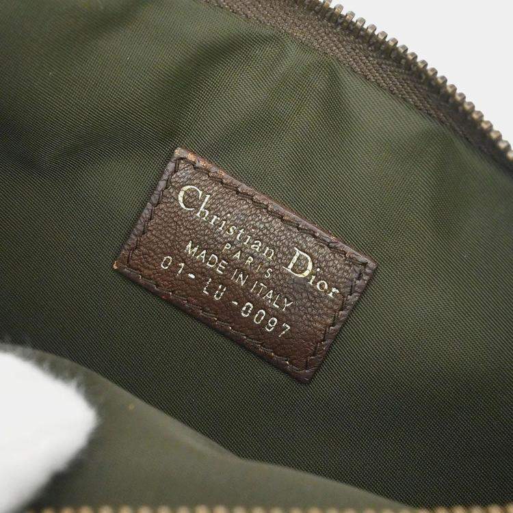 Pre Owned Dior Trotter Brown Canvas Clutch Bag