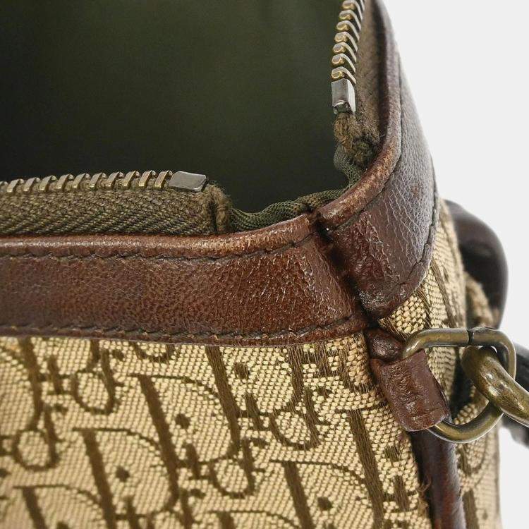 Pre Owned Dior Trotter Brown Canvas Clutch Bag