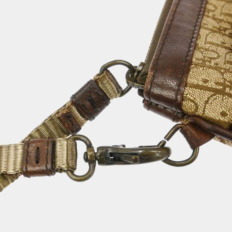 Pre Owned Dior Trotter Brown Canvas Clutch Bag