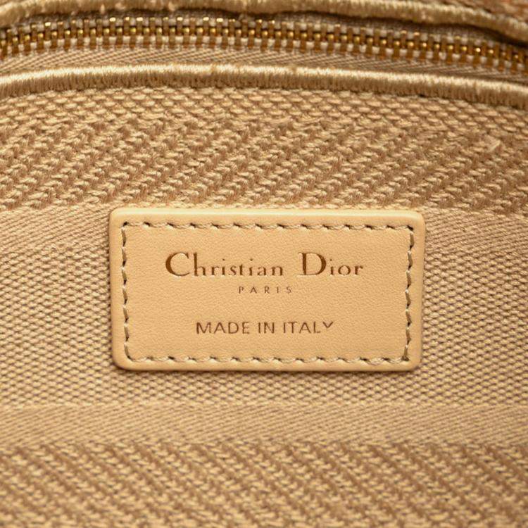 Pre Owned Christian Dior Dior Lady Dee-Lite Handbag/Shoulder Bag 2-Way Beige Canvas