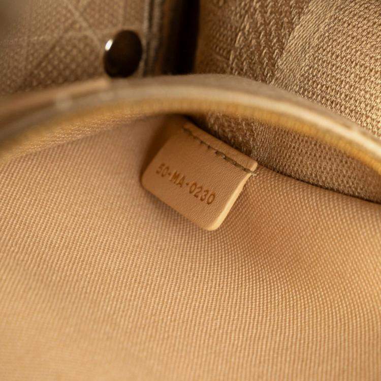 Pre Owned Christian Dior Dior Lady Dee-Lite Handbag/Shoulder Bag 2-Way Beige Canvas